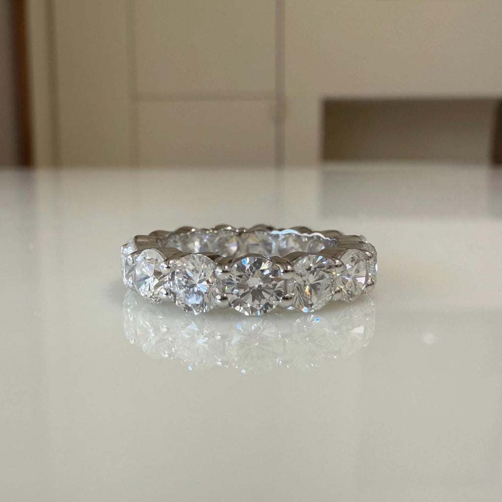 4CT Lab Grown Diamond Eternity Band: Round Cut Wedding Ring