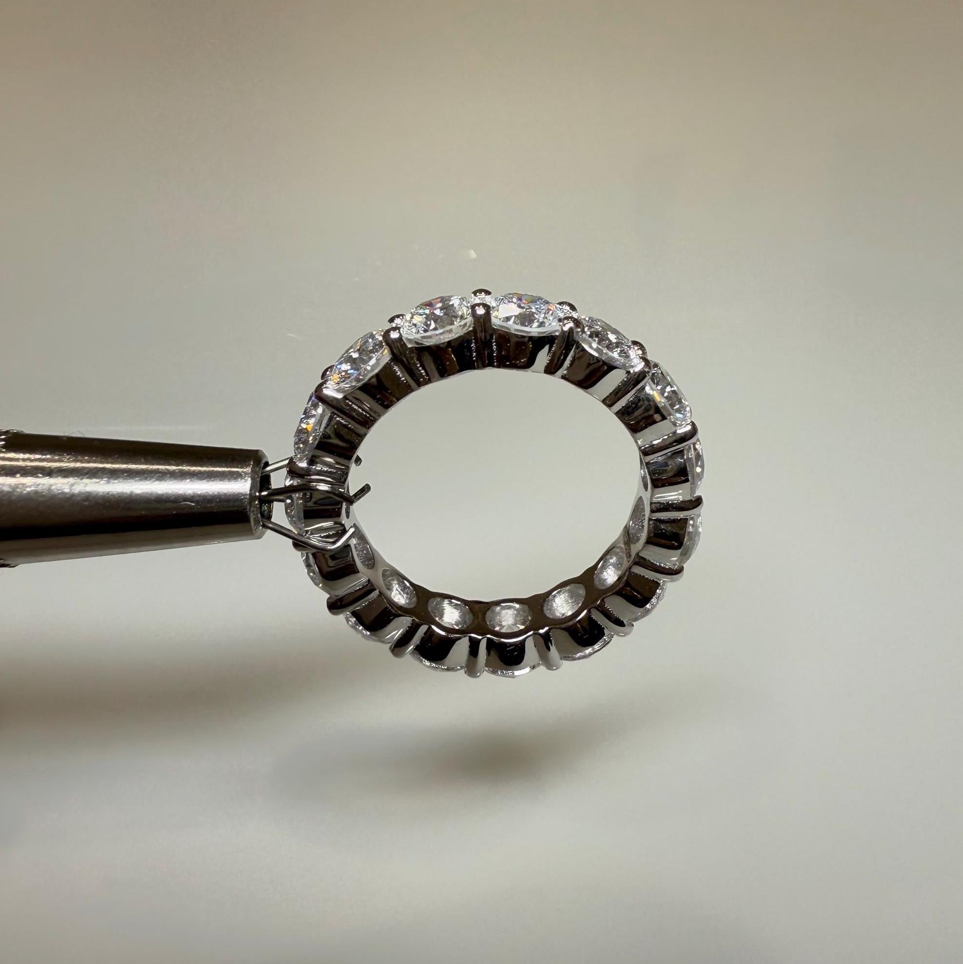 4CT Lab Grown Diamond Eternity Band: Round Cut Wedding Ring