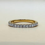 Lab Grown Diamond 14K Gold Wedding Band | Half Eternity Stacking Ring