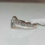 Marquise Lab Grown Diamond Engagement Ring | 14K Gold Bypass Shank
