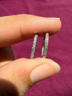 14K Gold Lab Grown Diamond Huggie Earrings: Sustainable Dangle Hoops