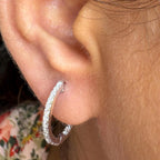 14K Gold Lab Grown Diamond Huggie Earrings: Sustainable Dangle Hoops