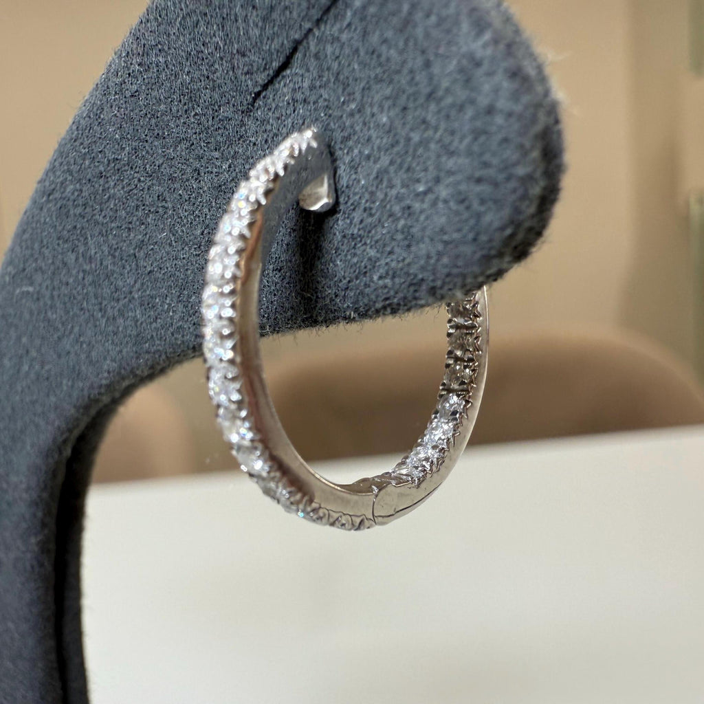 14K Gold Lab Grown Diamond Huggie Earrings: Sustainable Dangle Hoops