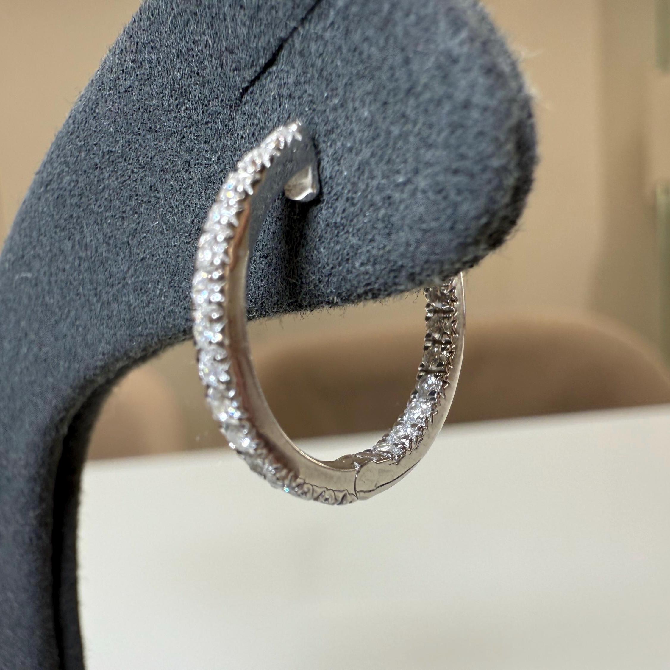 14K Gold Lab Grown Diamond Huggie Earrings: Sustainable Dangle Hoops