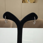 14K Gold Lab Grown Diamond Hoop Earrings: Baguette Accent