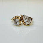 Lab Grown Diamond Toi et Moi Ring: 14K Gold Pear & Round Cut