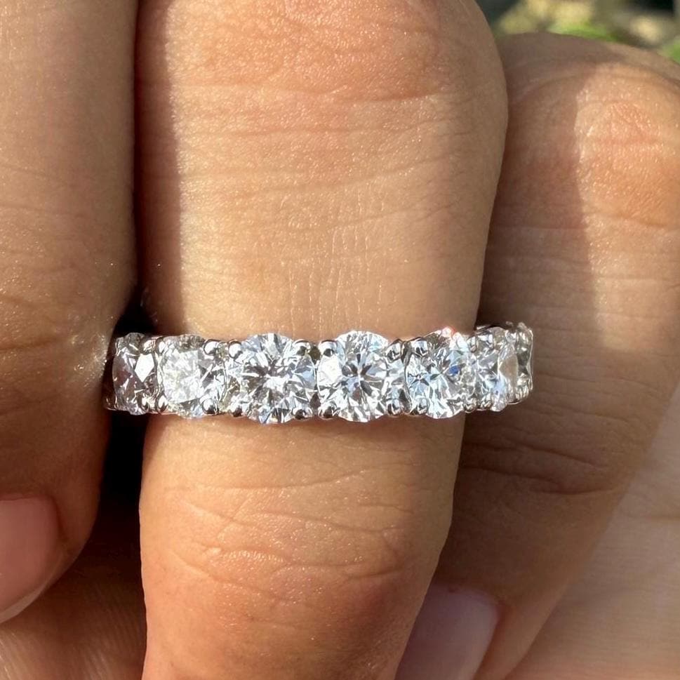 Lab Grown Diamond Wedding Band | 4.50MM Round Brilliant Cut Lab Grown Diamond Band | Eternity Ring | Certified Diamond Ring | Gift for Her