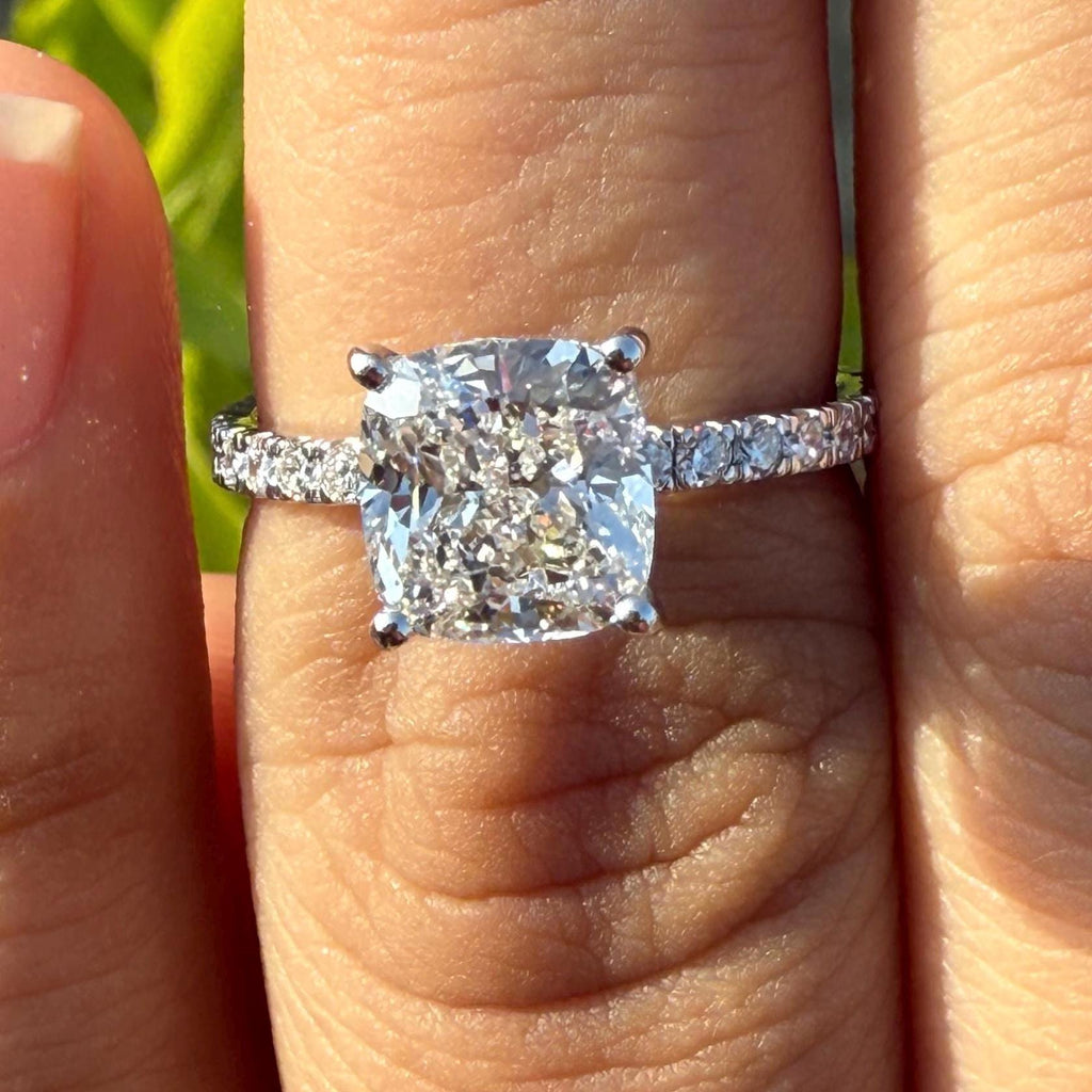 Cushion Cut 2.20 CTW Lab Grown Diamond Engagement Ring, 14K Gold, IGI Certified