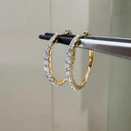 14K Gold Lab Grown Diamond Hoop Earrings | Sustainable Huggie Hoops