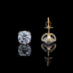 IGI Certified Lab Grown Diamond Stud Earrings | 14K Gold Solitaire