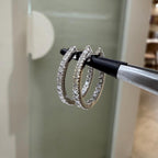 14K Gold Lab Grown Diamond Huggie Earrings: Sustainable Dangle Hoops