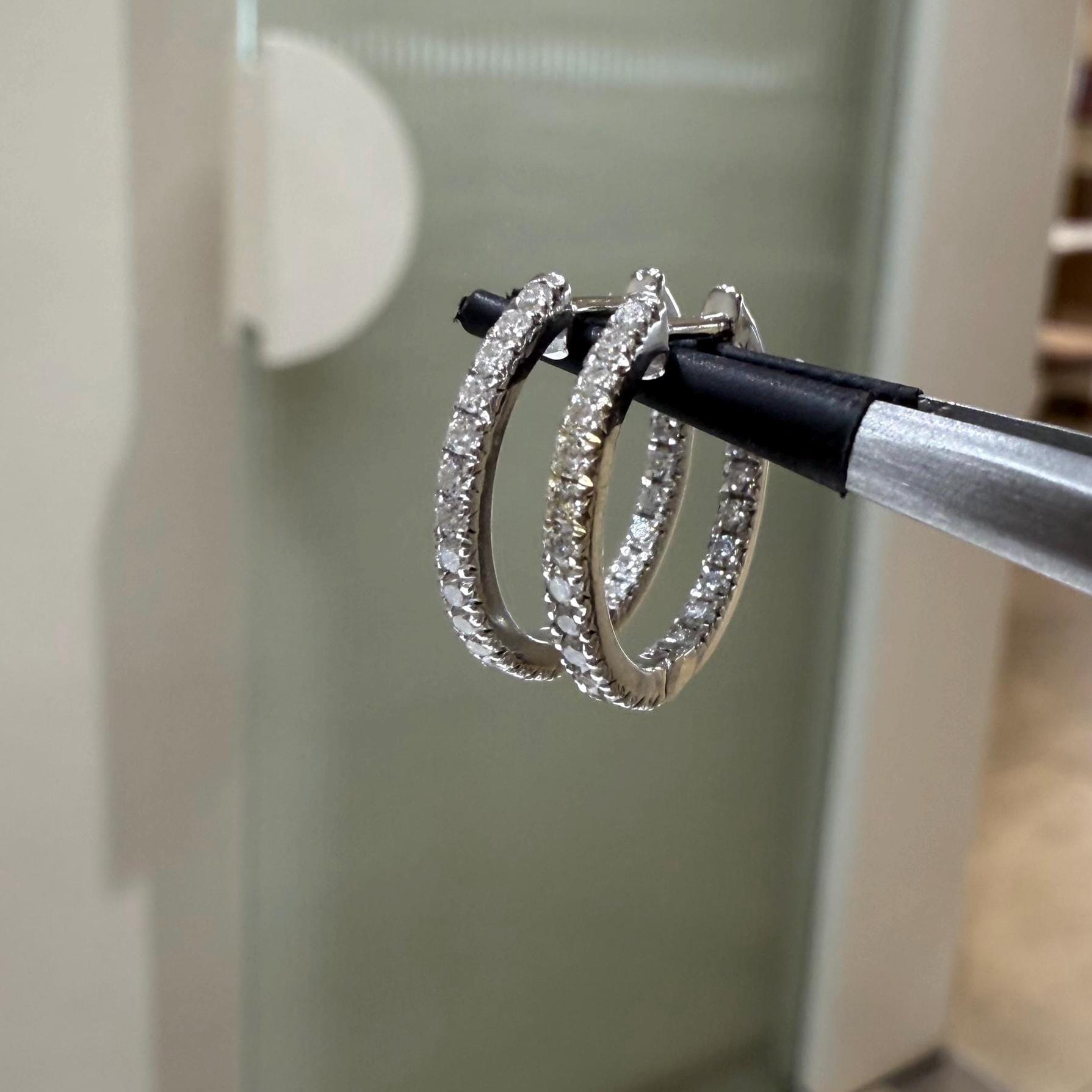 14K Gold Lab Grown Diamond Huggie Earrings: Sustainable Dangle Hoops