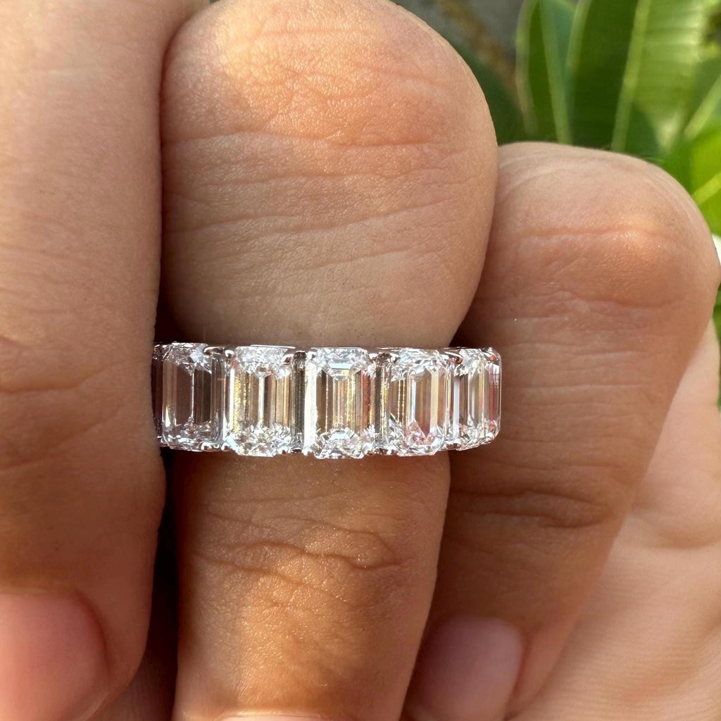 Lab Grown Diamond Eternity Band: 8ct Emerald Cut Wedding Ring