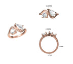 Lab Grown Diamond Toi et Moi Ring: 14K Gold Pear & Round Cut