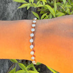 Lab Grown Diamond Tennis Bracelet, 14K Gold Hexagon Bezel