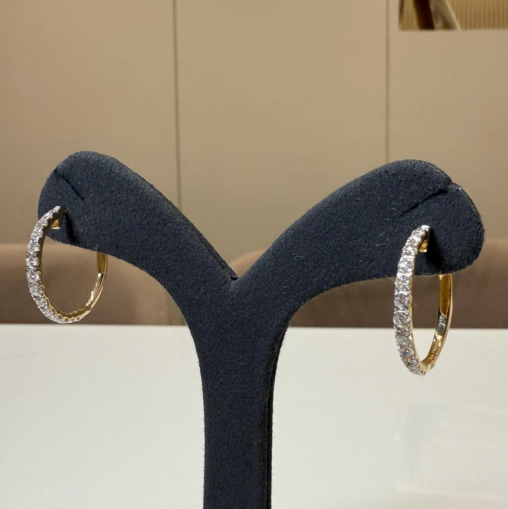 14K Gold Lab Grown Diamond Hoop Earrings | Sustainable Huggie Hoops