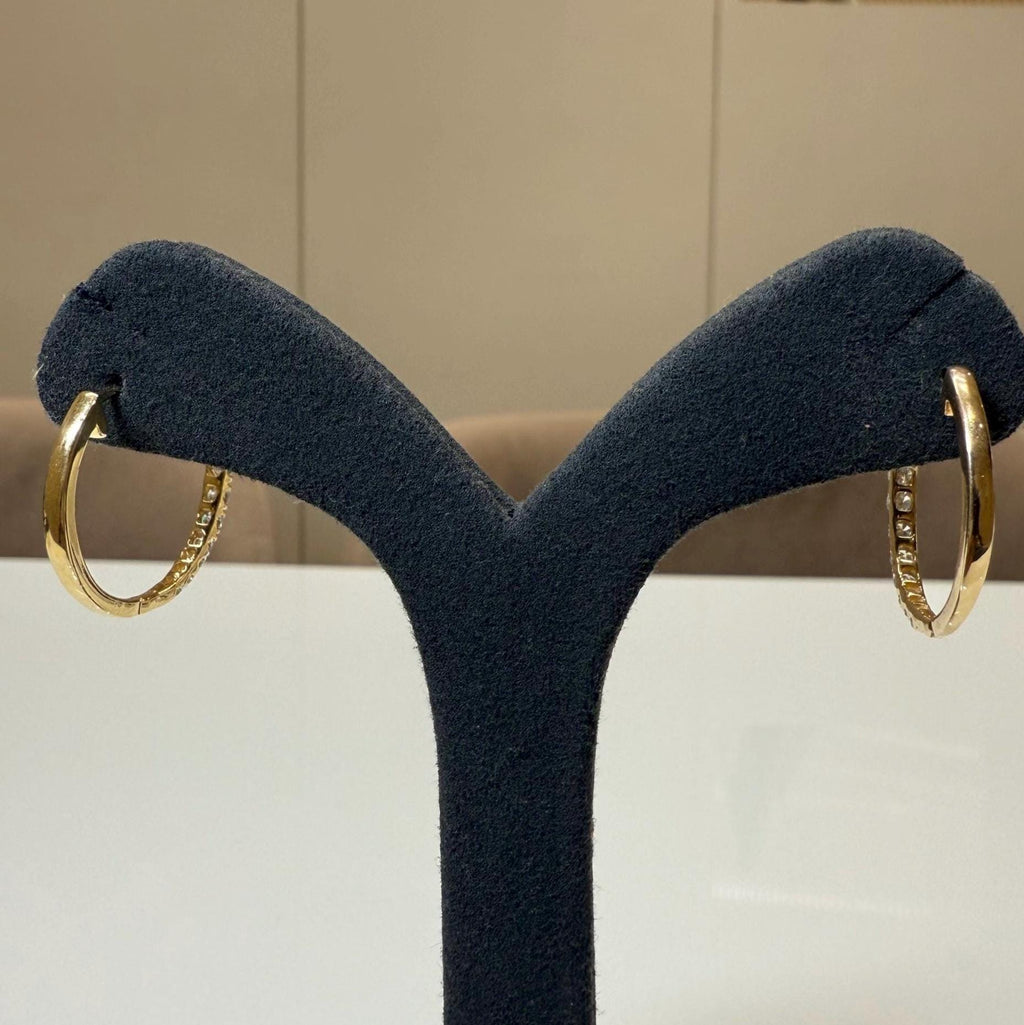 14K Gold Lab Grown Diamond Hoop Earrings | Sustainable Huggie Hoops