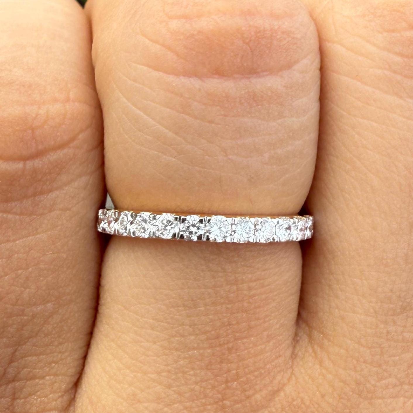 Lab Grown Diamond 14K Gold Eternity Wedding Band | Stacking Ring