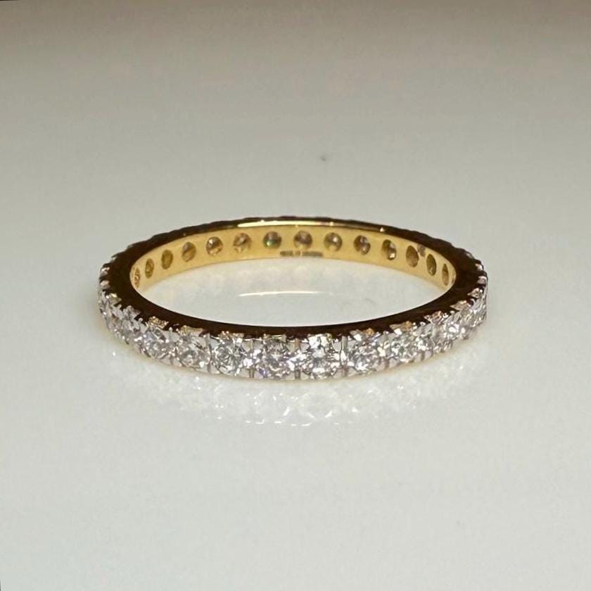 Lab Grown Diamond 14K Gold Eternity Wedding Band | Stacking Ring