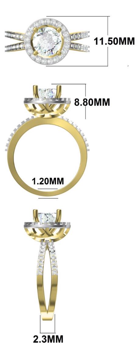 IGI Certified 2 Carat Lab Grown Diamond Engagement Ring - 14K Solid Gold