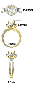 IGI Certified 2 Carat Lab Grown Diamond Engagement Ring - 14K Solid Gold