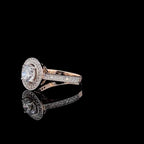 Lab Grown Diamond Halo Engagement Ring: 14K Solid Gold Bridal Jewelry (IGI Certified)