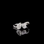Lab Grown Diamond Toi et Moi Ring: 14K Gold Pear Cut Engagement Ring