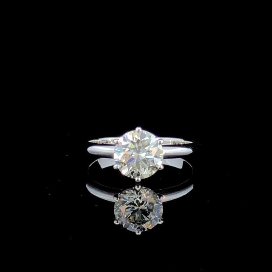 2.00 Carat Lab Grown Diamond Engagement Ring: D VVS2 IGI Certified 14K Gold Solitaire