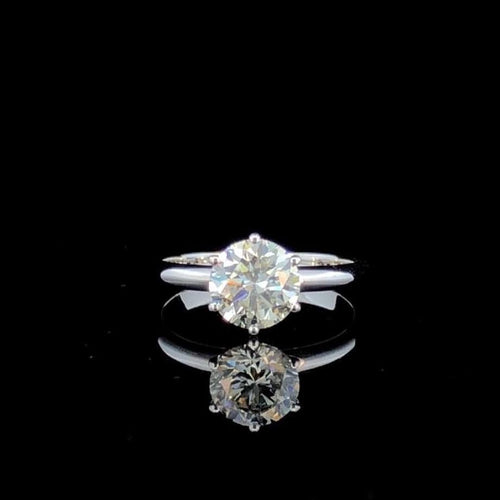 2.00 Carat Lab Grown Diamond Engagement Ring: D VVS2 IGI Certified 14K Gold Solitaire