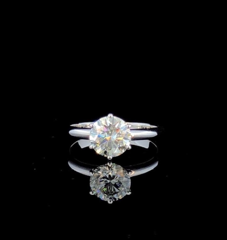 2.00 Carat Lab Grown Diamond Engagement Ring: D VVS2 IGI Certified 14K Gold Solitaire