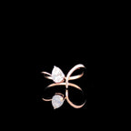 Pear Cut Lab Grown Diamond Engagement Ring: 14K Gold Modern Twist