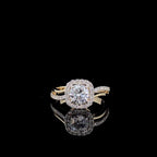 Lab Grown Diamond Halo Engagement Ring: 14K Gold IGI Certified Bridal Jewelry