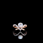 1.3ct Lab Grown Diamond Engagement Ring: 14K Gold Twist Band, IGI Certified