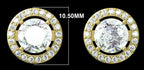 IGI Certified Lab Grown Diamond Halo Stud Earrings: 14K Gold Screw Back