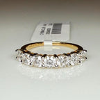 14K Gold Lab Grown Diamond Wedding Band | Seven Stone Eternity Ring