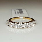14K Gold Lab Grown Diamond Wedding Band | Seven Stone Eternity Ring