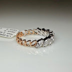 Lab Grown Marquise Diamond Ring | 14K Two Tone Gold Wedding Band