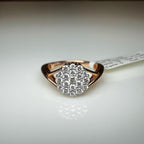 Lab Grown Diamond Cluster Ring: 14K Solid Gold Pave Engagement Ring