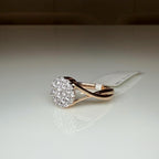 Lab Grown Diamond Cluster Ring: 14K Solid Gold Pave Engagement Ring