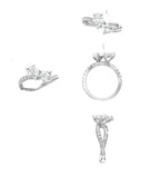 Lab Grown Diamond Toi et Moi Ring | 14K Gold Pear & Heart Engagement Ring