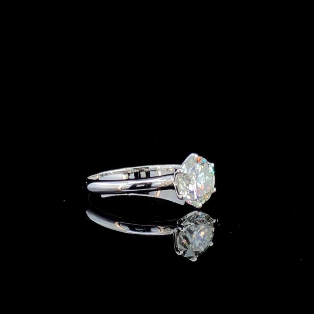 2.00 Carat Lab Grown Diamond Engagement Ring: D VVS2 IGI Certified 14K Gold Solitaire