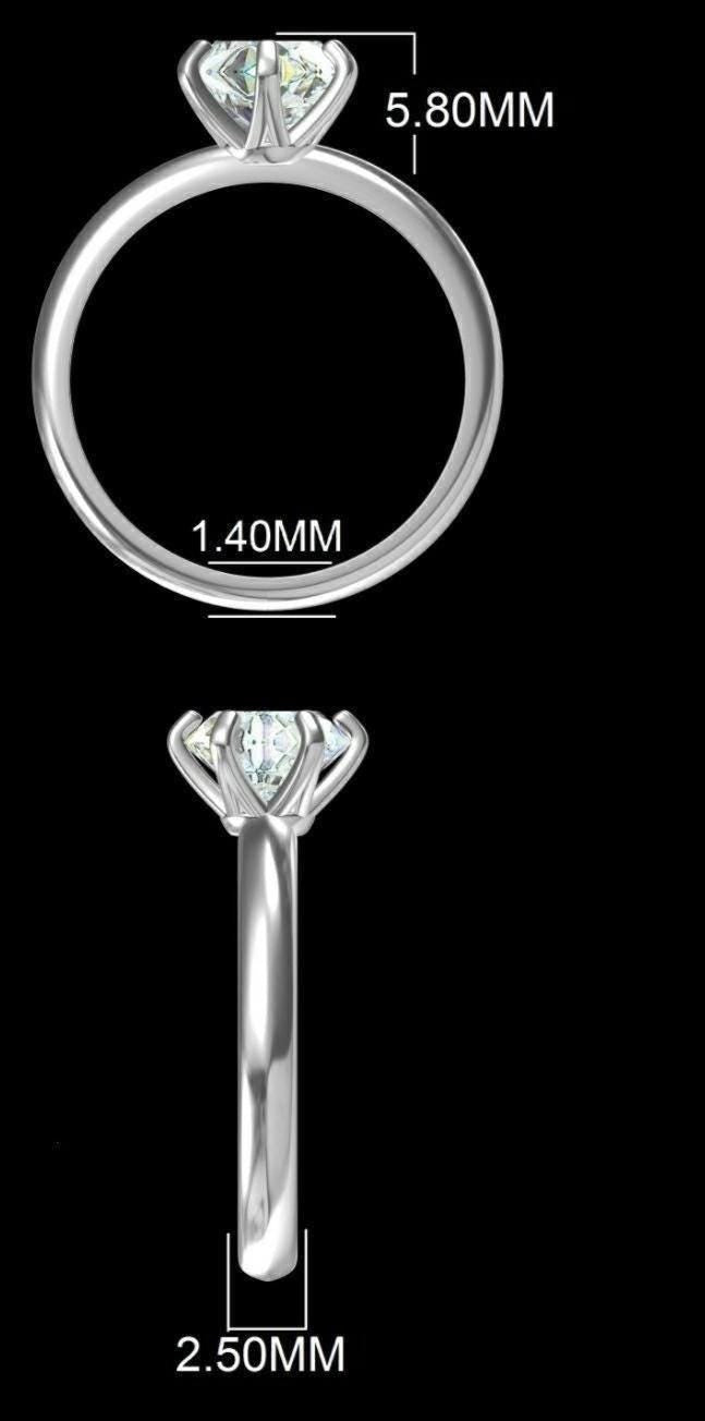 2.00 Carat Lab Grown Diamond Engagement Ring: D VVS2 IGI Certified 14K Gold Solitaire