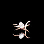 Pear Cut Lab Grown Diamond Engagement Ring: 14K Gold Modern Twist