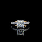 Princess Cut 2.5ct Lab Grown Diamond Engagement Ring: 14K Gold IGI Certified