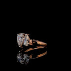 Lab Grown Diamond Toi et Moi Ring: 14K Gold Pear Cut Engagement Ring