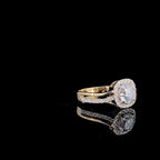 Lab Grown Diamond Halo Engagement Ring: 14K Gold IGI Certified Bridal Jewelry