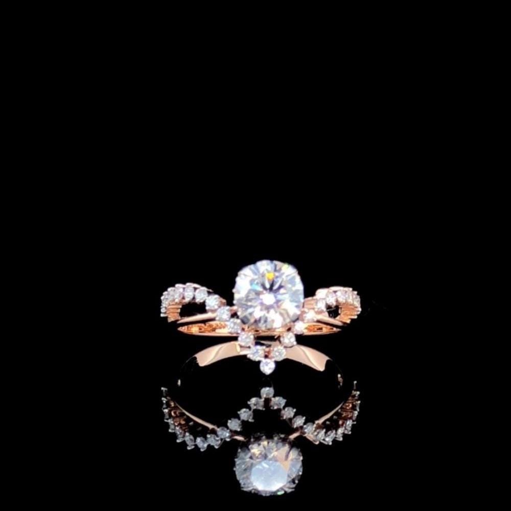 1.3ct Lab Grown Diamond Engagement Ring: 14K Gold Twist Band, IGI Certified