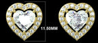 Heart Cut Lab Grown Diamond Stud Earrings | 14K Gold Halo, IGI Certified