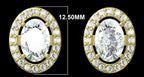 Oval Lab Grown Diamond Halo Stud Earrings | 14K Gold, IGI Certified