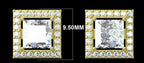 IGI Certified Princess Cut Lab Grown Diamond Halo Earrings | 14K Gold
